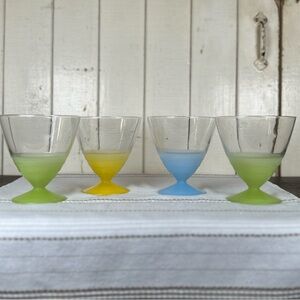 Four Stunning Art Deco Parfait Glasses by ARC of France